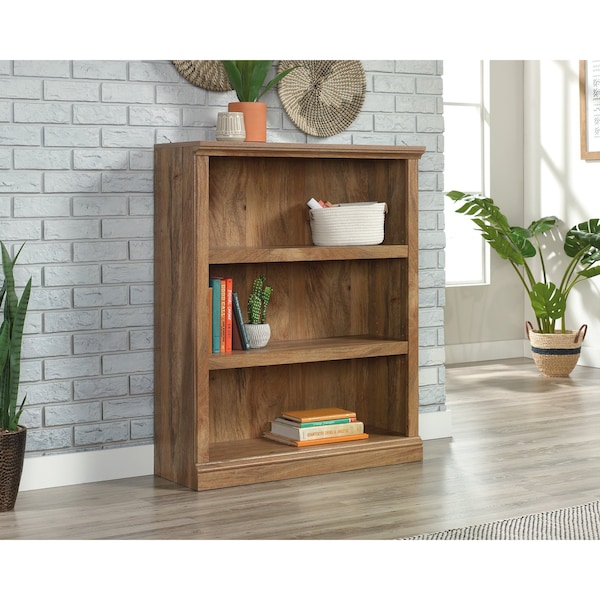 3 Shelf Bookcase Sm , Two adjustable shelves for flexible storage options